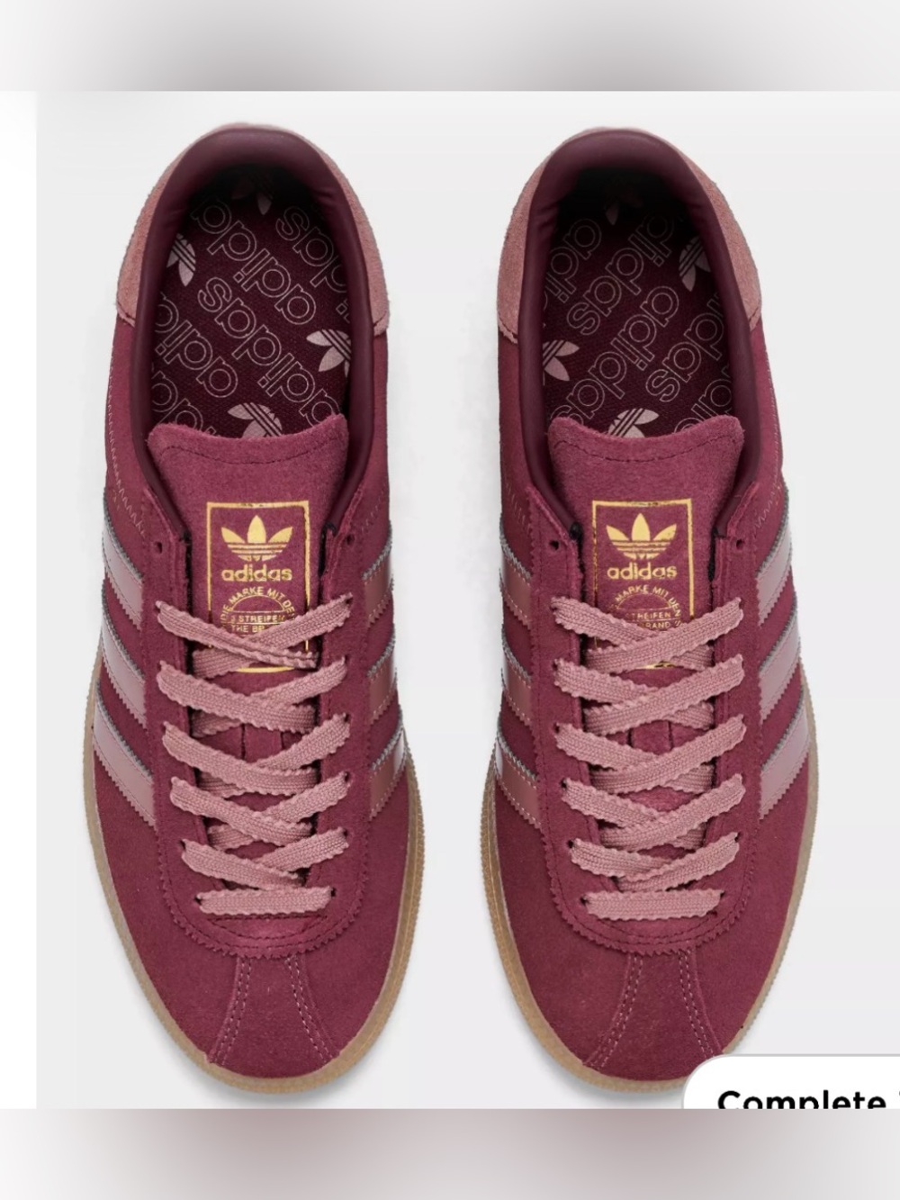 Adidas Munchen KI4286 Burgundy Pink Gum Suede Sneakers Women’s NWT - Picture 6 of 7